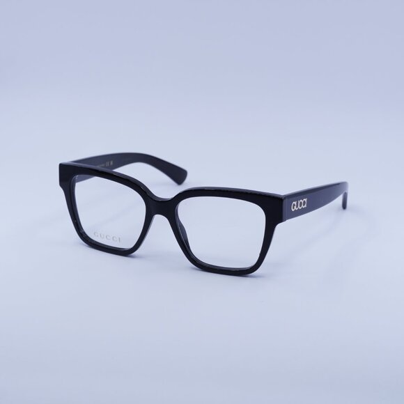 Gucci GG1791O 005 Eyeglasses Shiny Black 53mm Cat Eye Frame - Picture 1 of 10